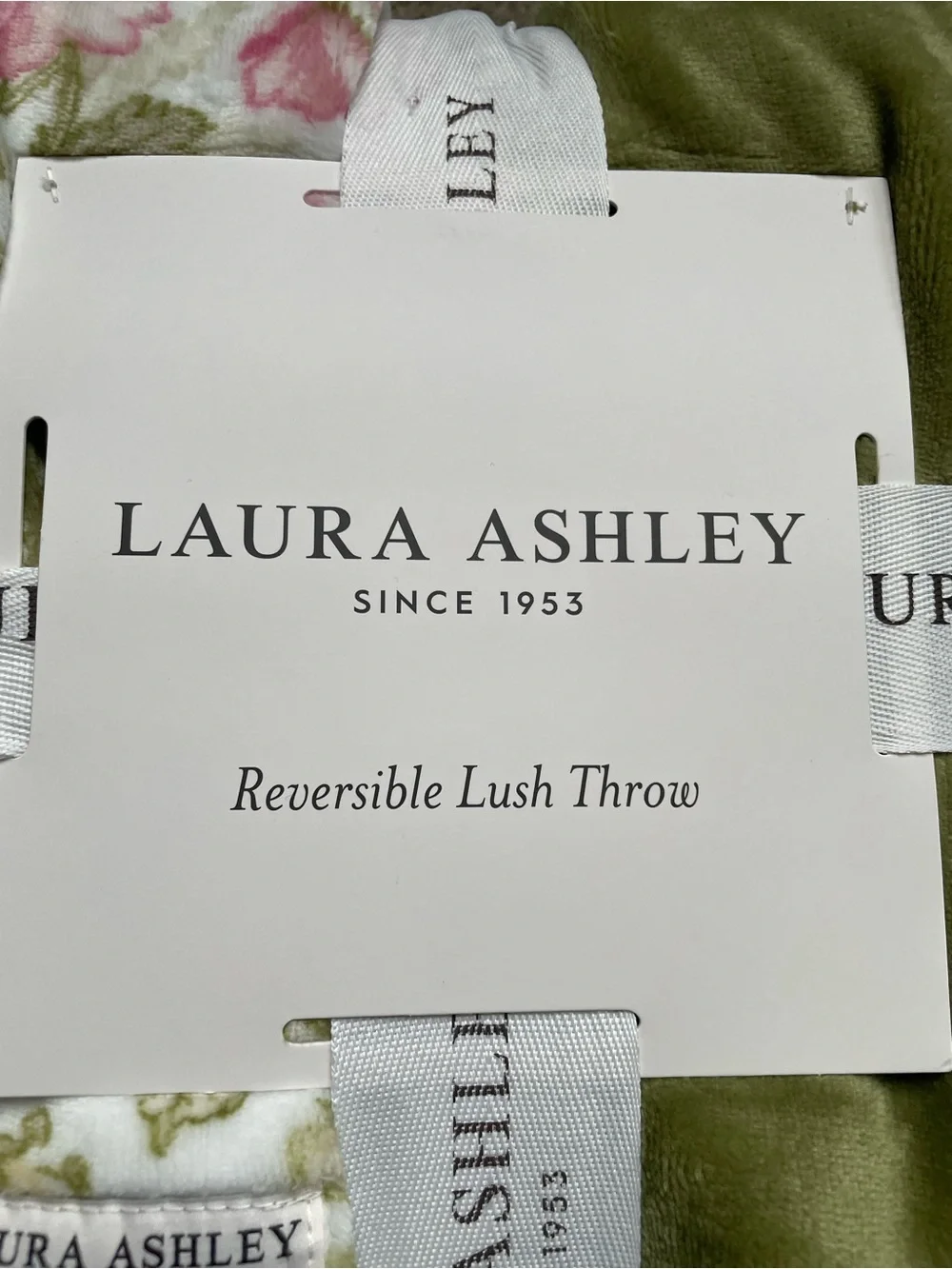 Laura Ashley Floral Reversible Quilt Throw - Pink & Green new